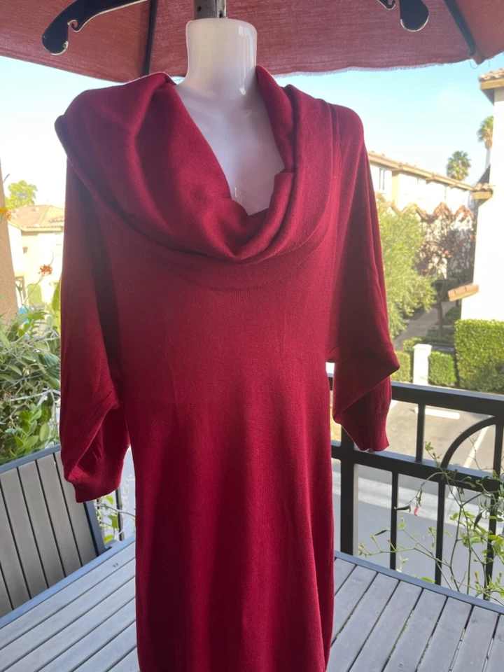 Vestido suéter rojo de cachemir de seda Bebe para mujer talla XS Foto 2 de 4