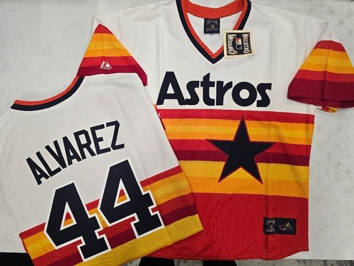 50418 Houston Astros RYAN CRUZ ALTUVE Throwback Vintage RAINBOW Baseball JERSEY - Picture 8 of 9