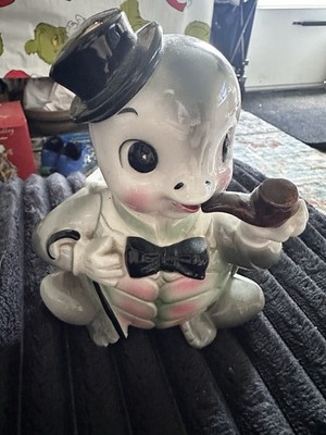 Vintage Turtle  Smoking Planter with Top Hat  Ceramic Pot Japanese Inarco