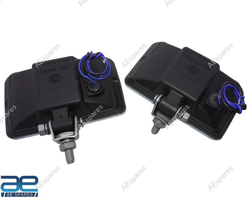 2x Hella Comet 450 Spot Driving Light White Lens With Cover H3 Bulb & Wiring @UK - Image 2 of 4