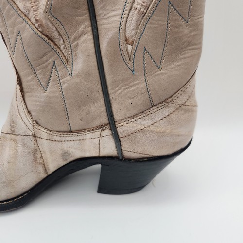 Botas vaqueras DAN POST ANGUILA gris/bronceado para mujer talla 7A estilo 4238 vintage - Imagen 4 de 24