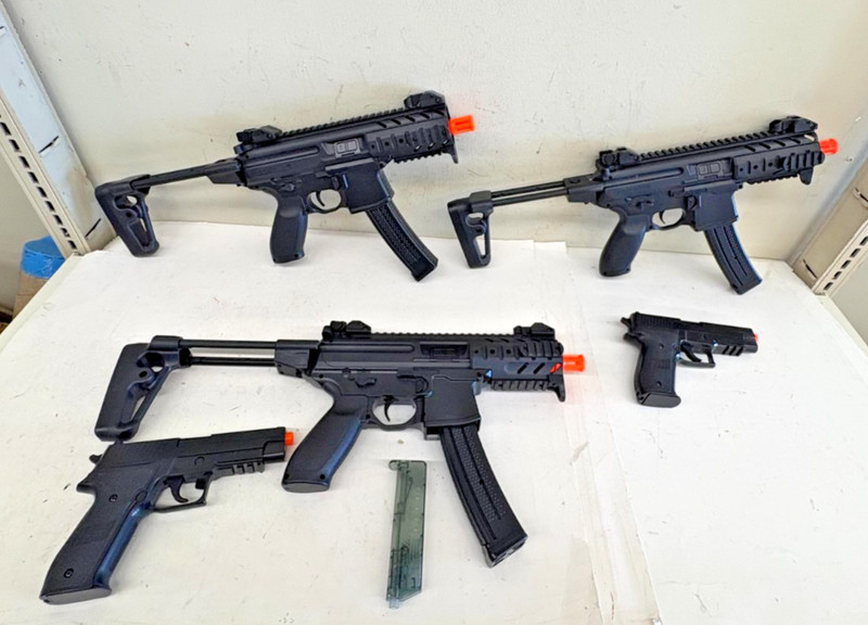 Lot of 2 Sig Sauer SIG1 Airsoft MPX & P226 Combo Kit + MPX 6mm BB Air Rifle