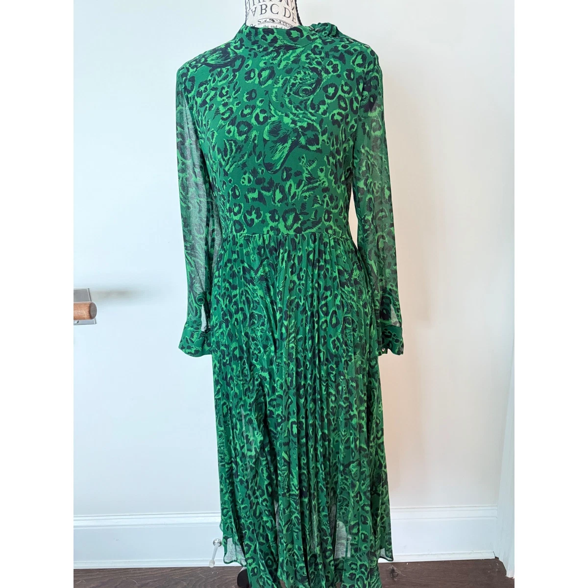 whistles jungle cat dress green Like New RARE Whistles Jungle Cat Leopard Dress Size UK10/US6