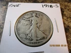 1918-S WALKING LIBERTY SILVER HALF DOLLAR FINE     86