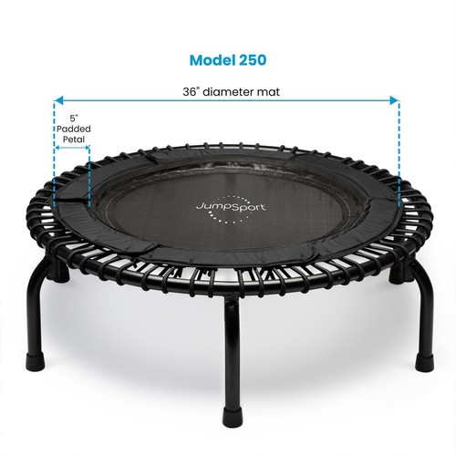 JumpSport 250 In Home Cardio Fitness Rebounder Mini Trampoline (Open Box) - Picture 2 of 6