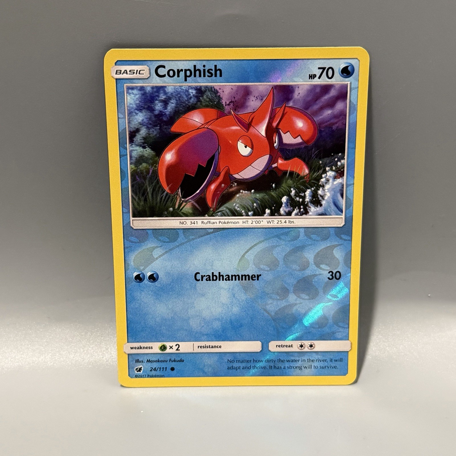 CORPHISH 24/111 REVERSE HOLO POKEMON CRIMSON INVASION SUN & MOON