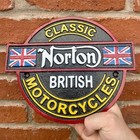 'Norton British Motorcycle' Cast Iron Automobilia Sign