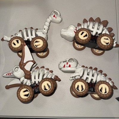 iplay ilearn Pull Back Dinosaur Skeleton Cars Lot of 4 EUC