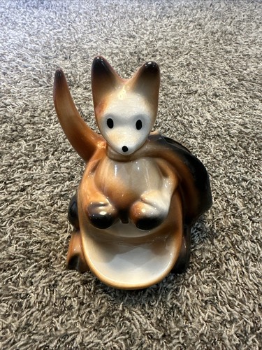 Vintage 1950s Fine Ent Ceramic Boxing Kangaroo Caddy | Pulp Fiction Crazing