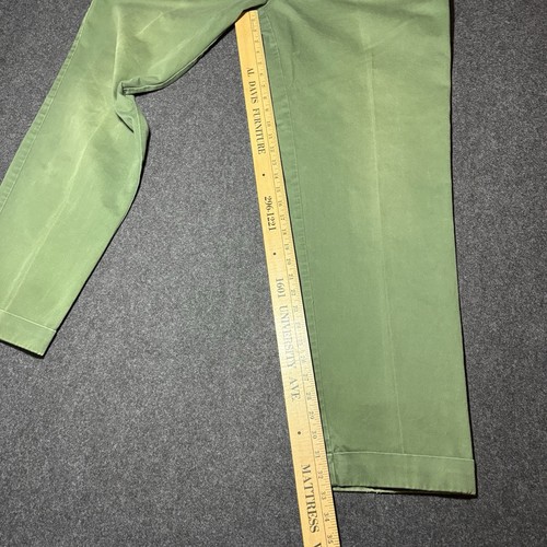 Vintage Polo Chinos 36 Ralph Lauren Forest Green Faded Distressed Twill 90’s - Picture 10 of 11