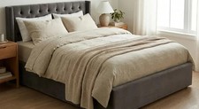 Gray Linen Duvet Cover Boho Comfoter Cover Bedding Set Cal. King, Queen XL Size