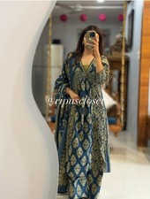 Designer Indian Women Cotton Kurti Pant Set Bollywood Party Wear Kurta Set Dress