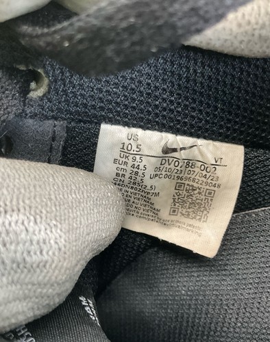 Nike Air Force 1 '07 Black White Outlined Swoosh Lace-Up Sneakers Size 10.5 - Picture 7 of 8