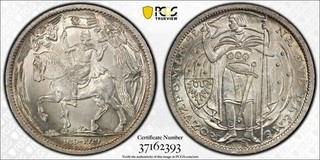 C22 Czechoslovakia 1929 Silver 10 Dukaten Christianity in Bohemia PCGS MS 65