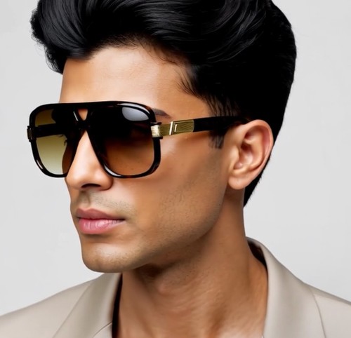 Herren Sonnenbrille schwarze Gläser Designer Sonnenbrillen Mode klassisch Hip Hop Rapper quadratisch - Bild 8 von 71