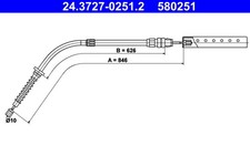 Bremsseil Seilzug Feststellbremse ATE 24.3727-0251.2 für MINI F57 F55 F56 Cooper