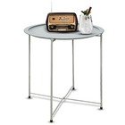  End Table Outdoor Side Table, Small Patio Table Metal Side Table, Round 