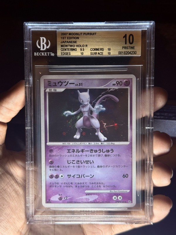 (BGS 10) 2007 Mewtwo Holo #181 Moonlit Pursuit 1st Ed D&P Japanese Pokemon Card