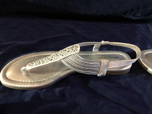 Damen SANDALEN GRÖSSE 6,5 flache SLINGSCHUHE SLIPPER Stretch SILBER Kayte2 - Bild 5 von 14