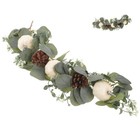 Indoor Halloween Decorations White Pumpkin Fake Eucalyptus Leaves Pendant