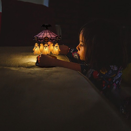 Ghost Carousel Lights, Halloween Ghost Night Light USB Rechargeable Decor - Foto 4 di 6