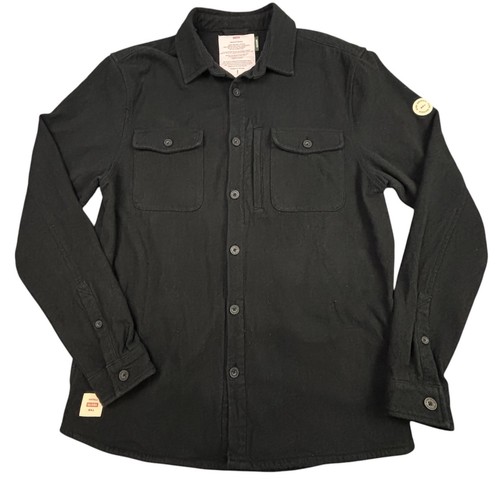 Globe Australia Mens Wanderer Shacket Jacket 100% Organic Cotton Medium Black