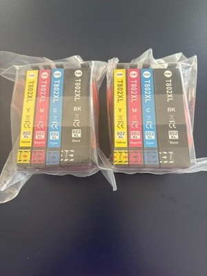 Epson Printer Ink T802XL 8 pack (2 x 4) high capacity multicolor for Workforce