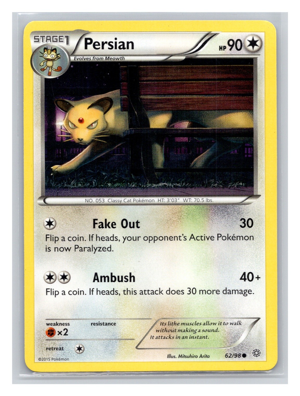 Pokémon TCG Persian 62/98 XY - Ancient Origins Normal LP