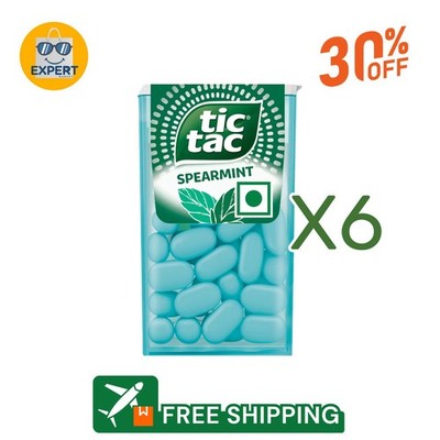 X6 - Tic Tac Drops Spearmint Flavor 10.2g = 0.35oz each