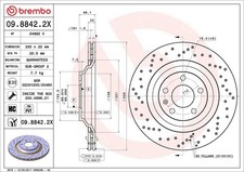 1X Brake disc BREMBO 09.8842.2X for AUDI A6 C6 (4F2) 3 2004-2011