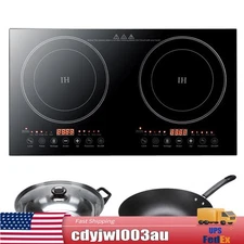 Portable Induction Cooktop Countertop 2400W Dual Cooker Burner Stove Hot Plate