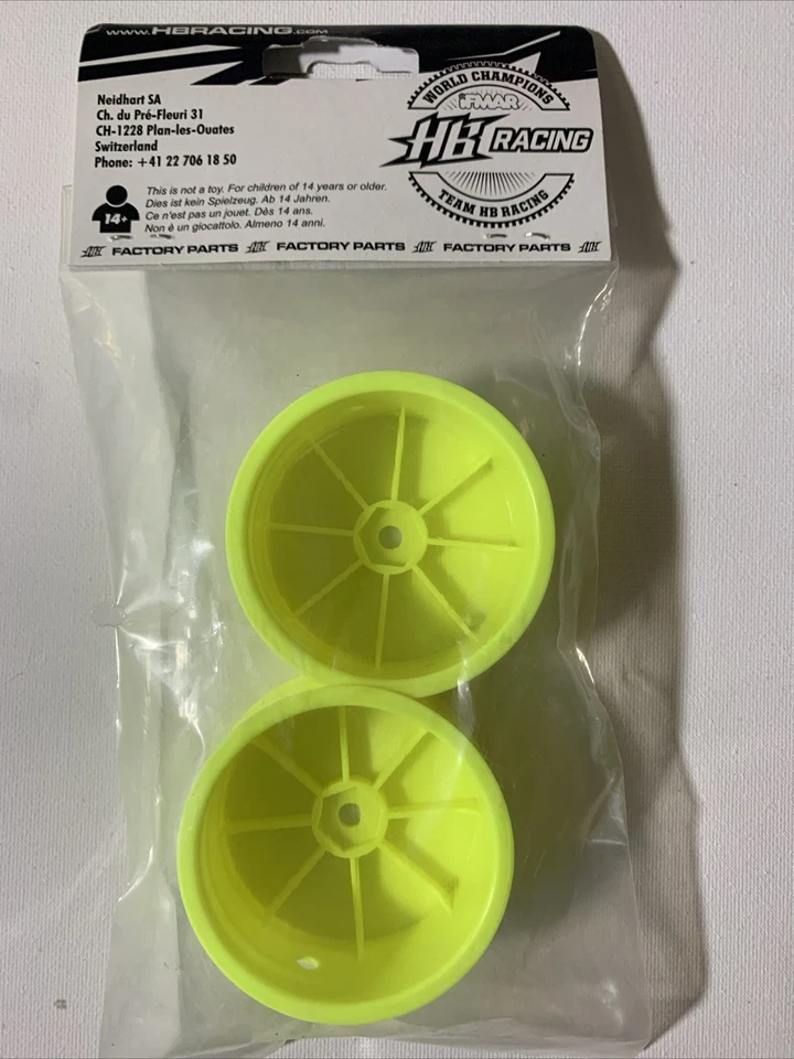Ruedas delanteras HB Racing 12 mm hexagonales amarillas HB112825 NUEVAS Foto 3 de 3