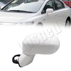 White Left Side View Mirror Power Glass 3Pins For 2006-2011 Honda Civic Sedan