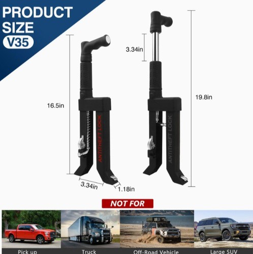 OPSOOPI Bremspedalschloss, Diebstahlsicherung Auto Gerät Bremse Kupplungsschloss, universal - Bild 2 von 6