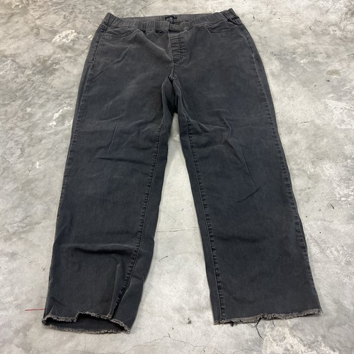 Eileen Fisher Pull On Wide Leg Jeans Women's Size Large Light Black Organic