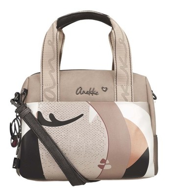 Anekke Muse Eikon Short Handle Bag Handtasche Tasche Multicolor taupe weiß Neu