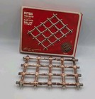 VTG Silver Plate Trivet Italy Expandable Bamboo Design - MSM Need A Polish (809)