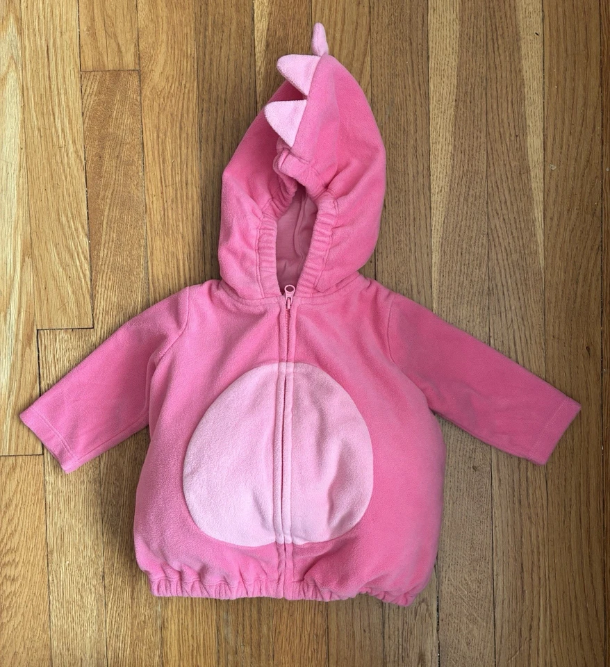 Carter's Baby Girl 2-Piece Cute Pink Dinosaur Cozy Fleece Halloween Costume 3-6M - Image 3 of 4