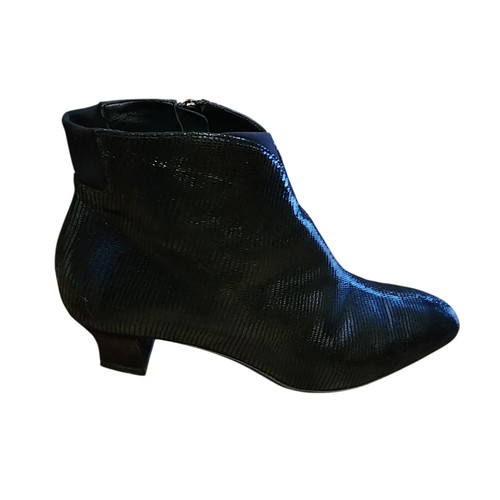 Thierry Rabotin Women’s Black Leather Ankle Boots Low Heel Size 38 ITALY - Picture 8 of 12