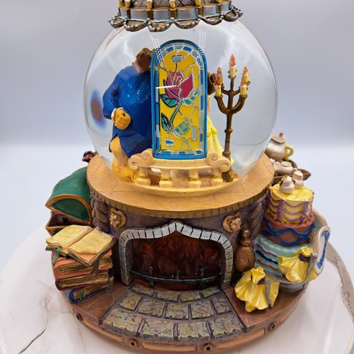 Disney Beauty and The Beast Music Snow Globe Fireplace Working Lights EUC - Picture 7 of 16