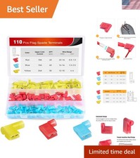110pcs Nylon Flag Spade Female Insulated Quick Disconnects 22-18 16-14 12-10 ...