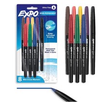 Expo Wet Erase Semi-Permanent Markers, Assorted, Ultra Fine Tip, 8 Count