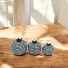 Handmade Ceramic Pomegranate Set - 3-Piece Decorative Ornament - Pottery Gift