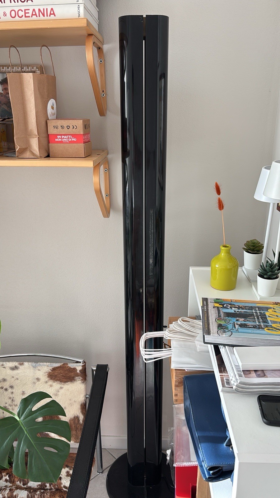 Artemide Megaron Lampada da Terra Vintage Alluminio Anni 80 Originale