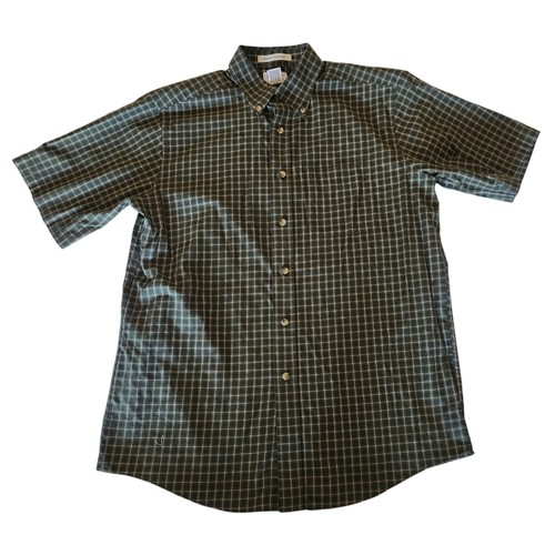 LL Bean Wrinkle Resistant Button Down Shirt Size M Green Plaid - Picture 1 of 6