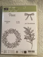 Stampin Up PEACEFUL WREATH 7 pc Stamp Set