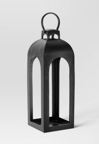Schwelle 22,5" SÄULE ALUGUSS LATERNE KERZENHALTER schwarz ZIELSCHEIBE Dekor - Bild 3 von 6