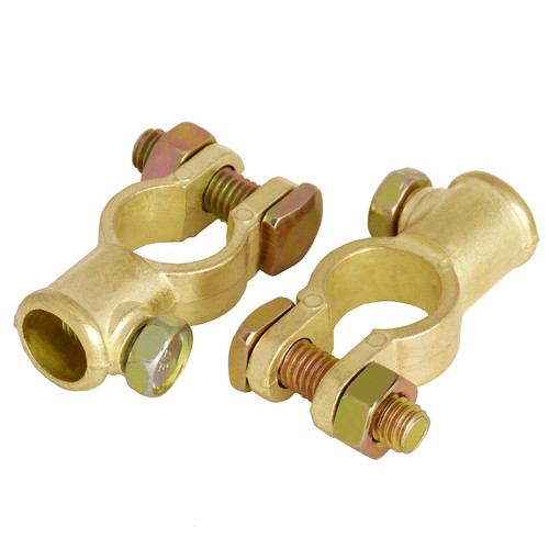 Batterie Polklemmen SET Batterieklemmen + - Klemmen Pol Plus Minus KFZ Solar LKW - Picture 1 of 8