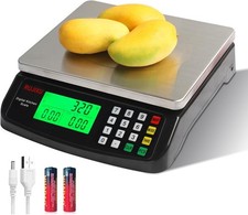Large Digital Kitchen Scale Black 30kg/66lb Commercial Food Scale Stainless Stee