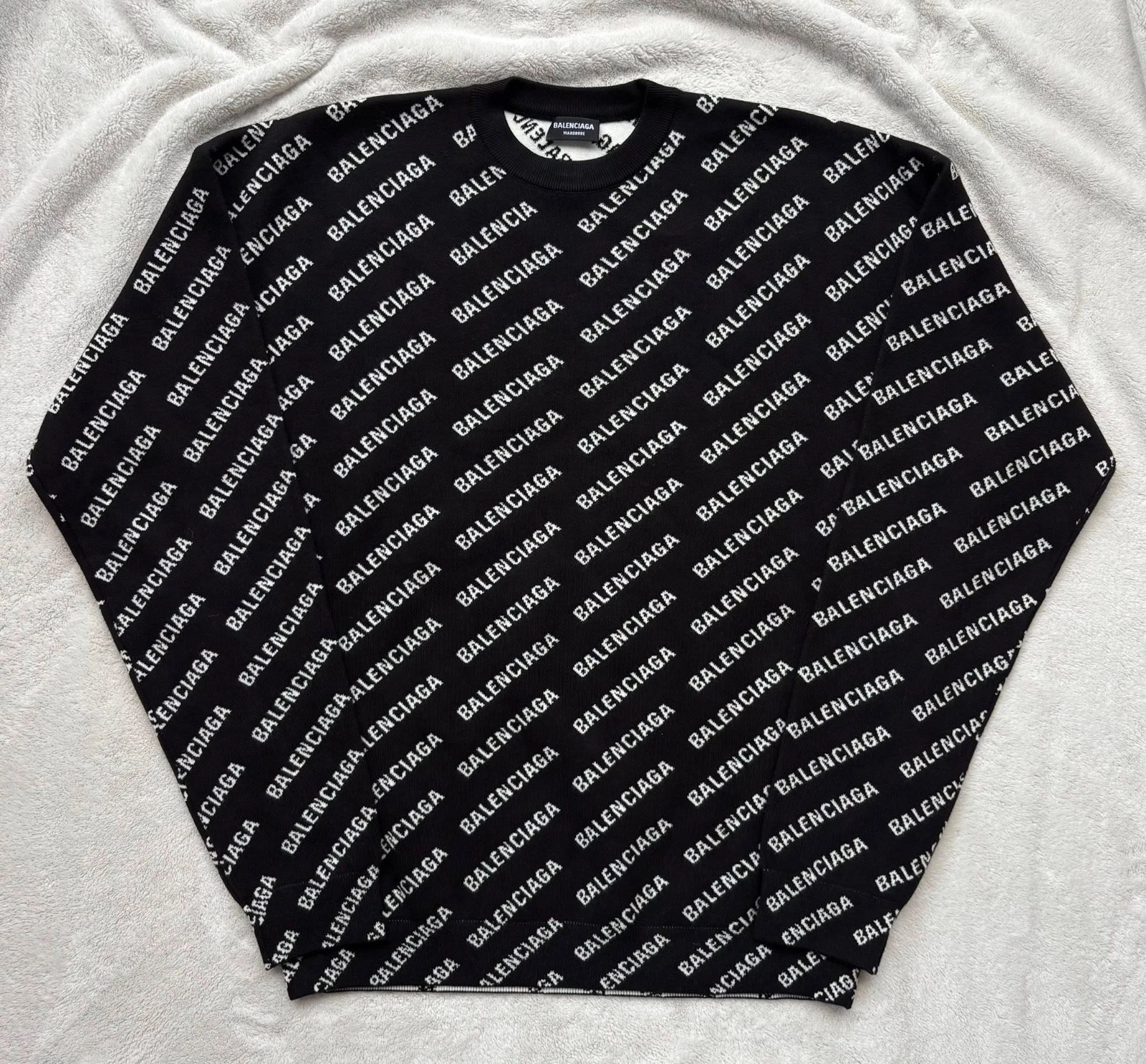 Balenciaga — Balenciaga Black & White Wool All Over Sweater - XL-2XL - $1750 - New Authentic